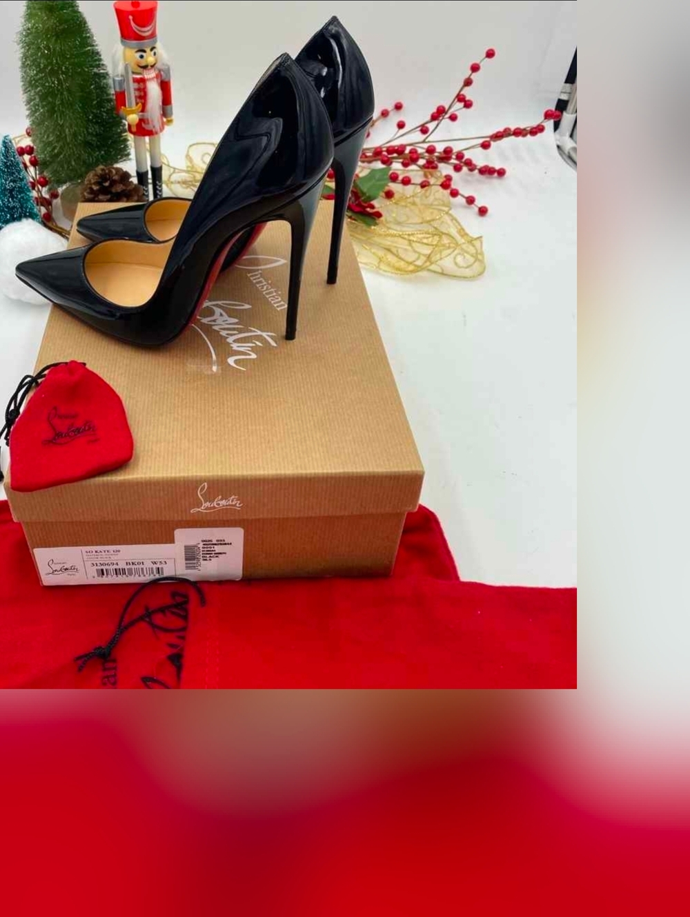 NIB Size 6.5 Christian Louboutin So Kate Black Patent Heels - Picture 3 of 5